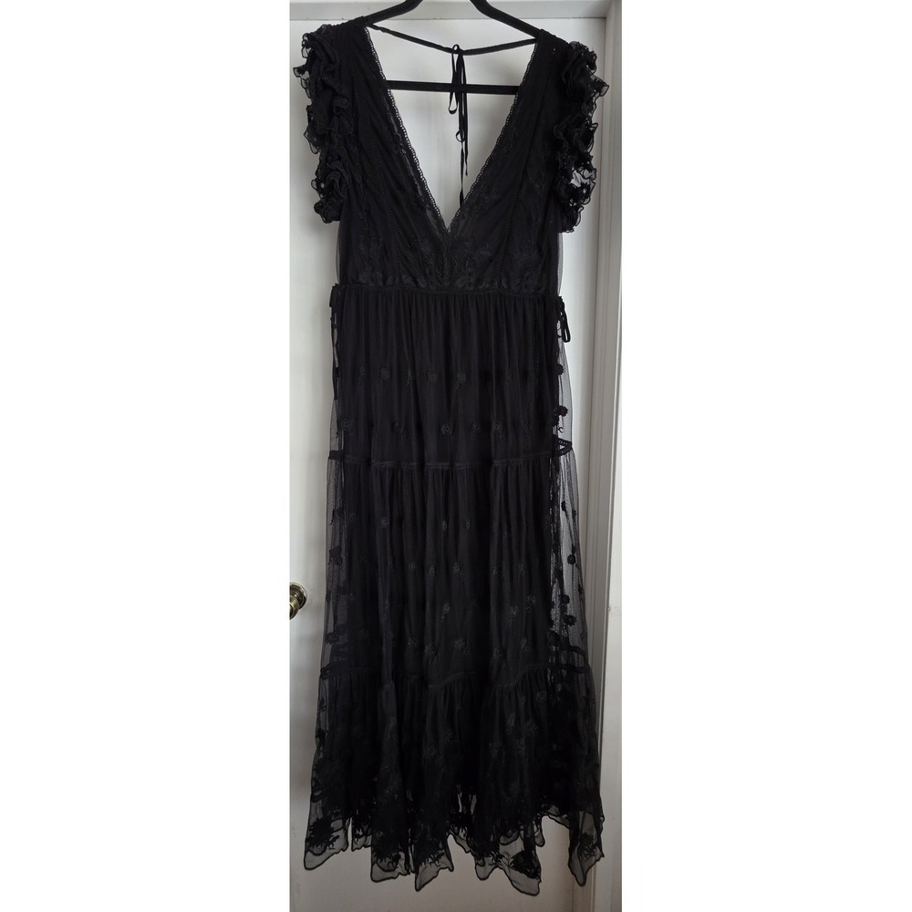 Ulla Johnson Fifi Floral Embroidered Tulle Maxi Dress Size 10 Boho Feminine - Picture 1 of 11